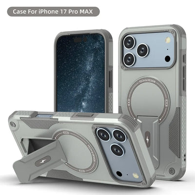 Armour Invisible Bracket For Magsafe Case For iPhone 17 Pro Max Magnetic Wireless Charge Stand Holder Coque  Cover