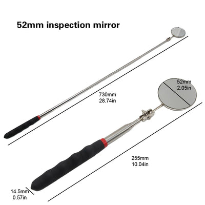 50mm Detection folding mirror 360° rotating reflector universal auto repair tool accessory telescopic bottom inspection mirror - Smarsty