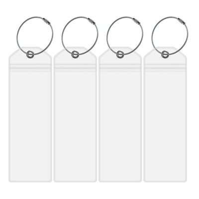 4 Pieces Cruise Tags Luggage Tag Holders for Royal Caribbean & Celebrity Cruise Ship with Zip Seal & Steel Loops Thick PVC - Smarsty