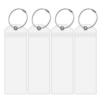 4 Pieces Cruise Tags Luggage Tag Holders for Royal Caribbean & Celebrity Cruise Ship with Zip Seal & Steel Loops Thick PVC - Smarsty