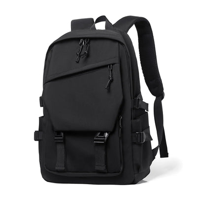 One 15 Inch Polyester Waterproof Solid Color Simple Men's Backpack Fashion Couple Student Computer Backpack - Smarsty