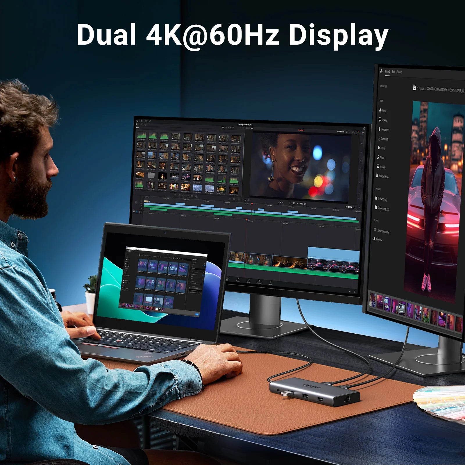 USB C Docking Station HDMI Hub 8K 4K Including RJ45