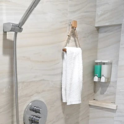Wooden Wall Mounted Toilet Paper Holder with Towel Rack - Smarsty