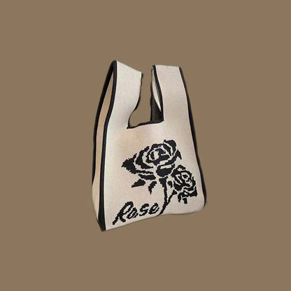 Handmade Knitted Wide Stripe Tote Bag For Women Everyday - Smarsty