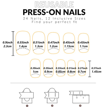 24PCS Pink French Fake Nails for Parties - Smarsty