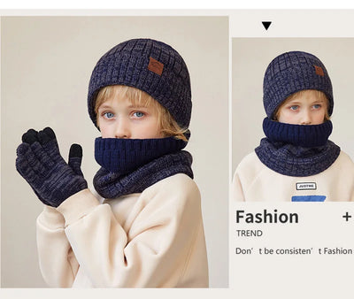 Kids Winter Hat Scarf Gloves Set Warm And Cozy Essentials - Smarsty