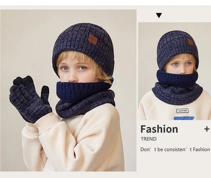 Kids Winter Hat Scarf Gloves Set Warm And Cozy Essentials - Smarsty