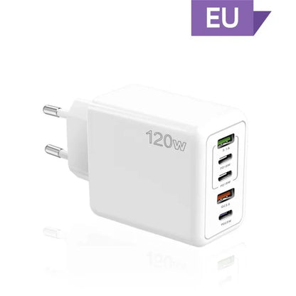 120W 5 Port USB PD Charger Fast Charging Wall Adapter - Smarsty
