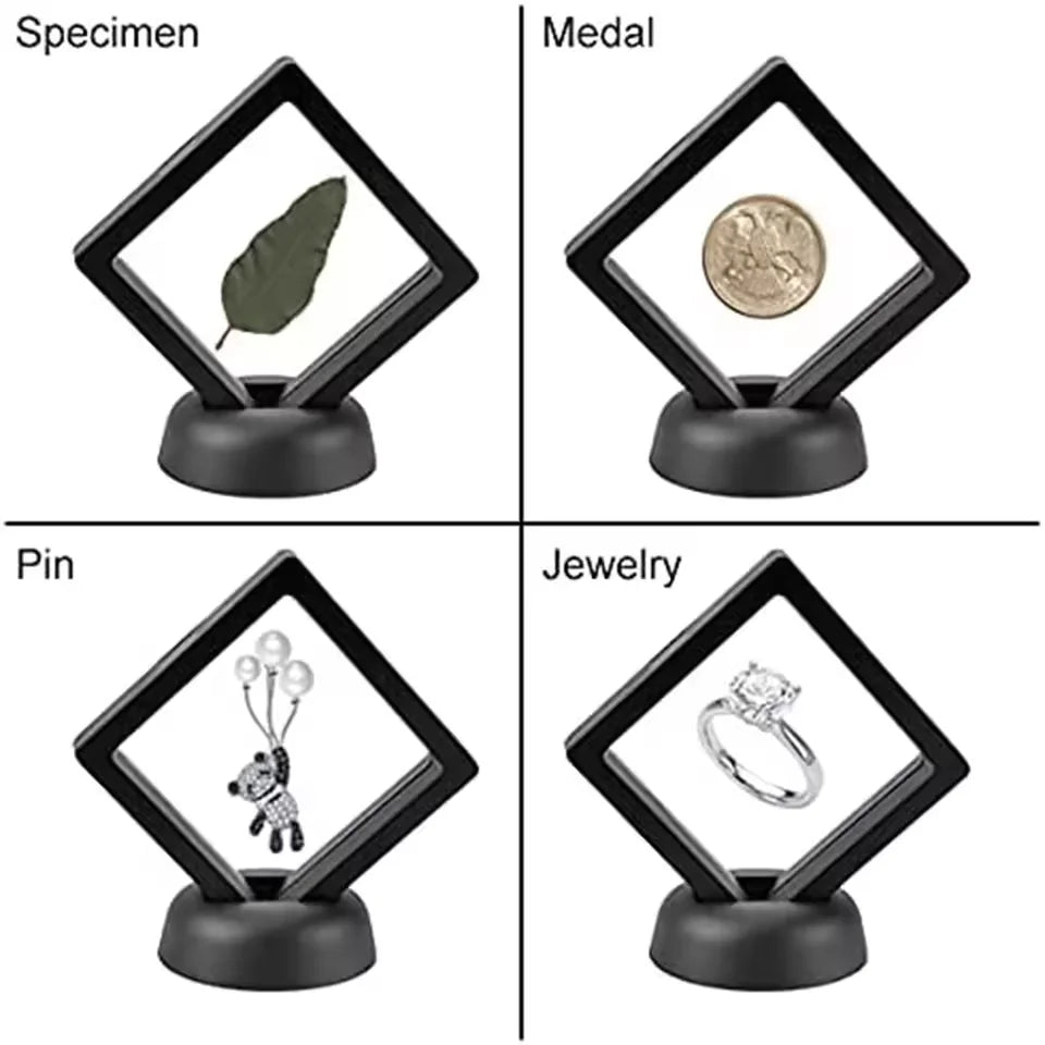 5Pcs Floating Jewelry Display Cases for Rings and Necklaces - Smarsty