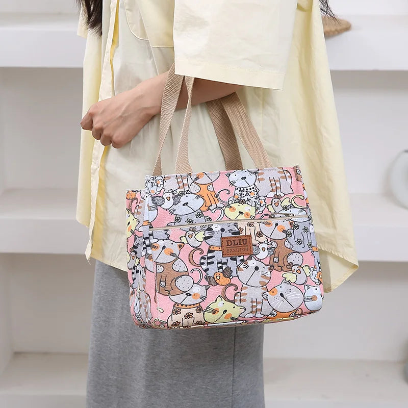Insulated Cartoon Print Lunch Bag Large Capacity Everyday - Smarsty