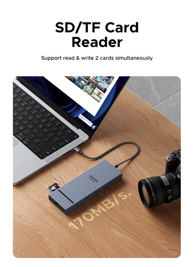 TwelveInOne USB C Hub Dual HDMI 4K120Hz Docking Station Pro - Smarsty