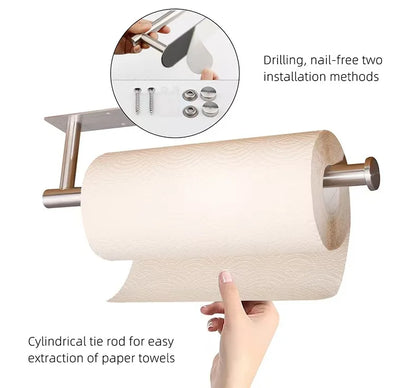 Adhesive Stainless Steel Paper Towel Holder for Easy Storage - Smarsty