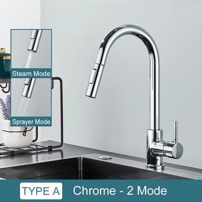 Black Kitchen Faucet with Pull Out Spray Versatile Hot and Cold Water - Smarsty