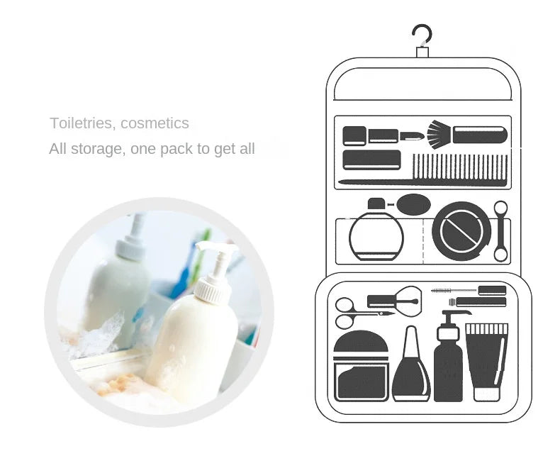 Waterproof Travel Makeup Bag Organizer For Women With Hook - Smarsty