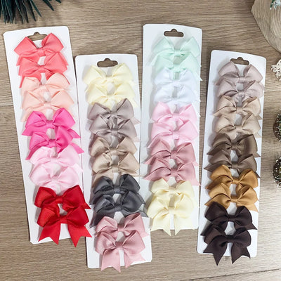 Handmade Baby Girls Bow Hair Clips Set Nontoxic Soft - Smarsty