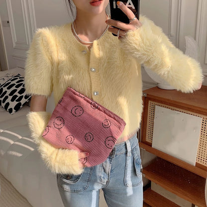 Makeup Bag Travel Toiletry Bag Cute Makeup Brushes Bag Cosmetic Bags for Women Zipper Makeup Bags for Purse - Smarsty