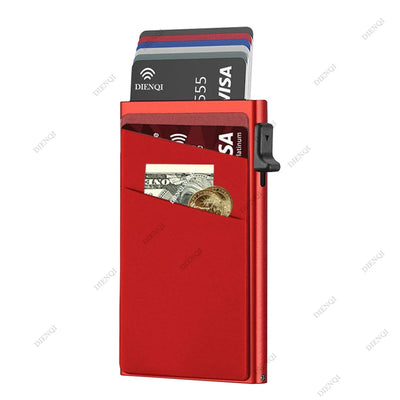 Anti-theft Cards Protectors Card Holder Minimalist Smart Wallet RFID Protection Aluminum Metal Box Cardholder Case Porte Carte - Smarsty