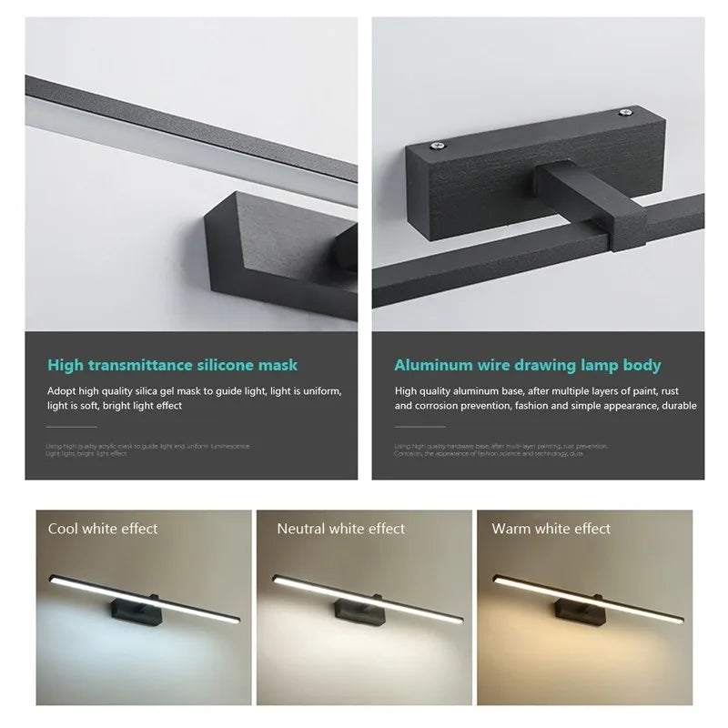 Modern Waterproof LED Mirror Lights for Bathroom Use - Smarsty