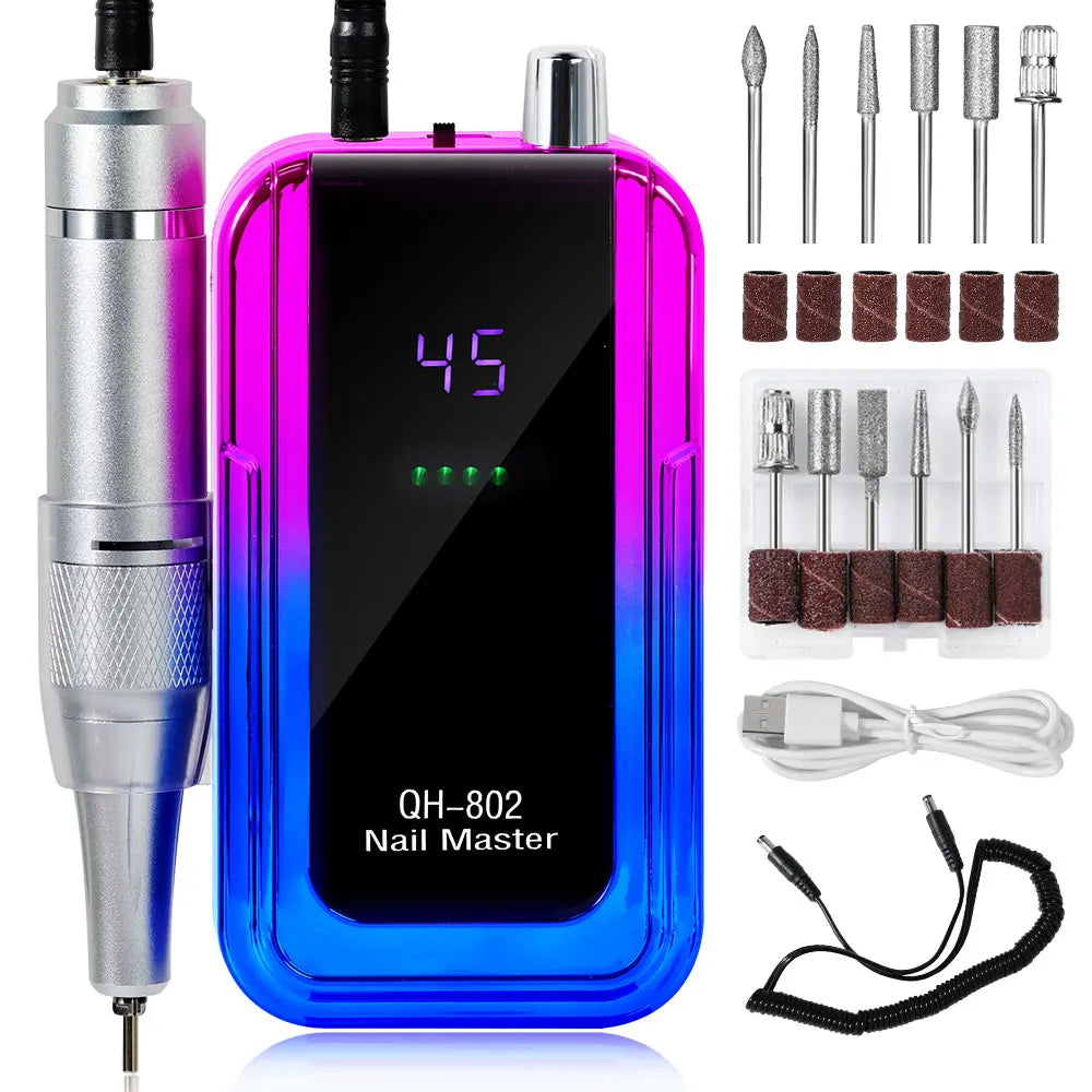 Professional Electric Nail Drill 45000RPM Low Noise Polisher - Smarsty