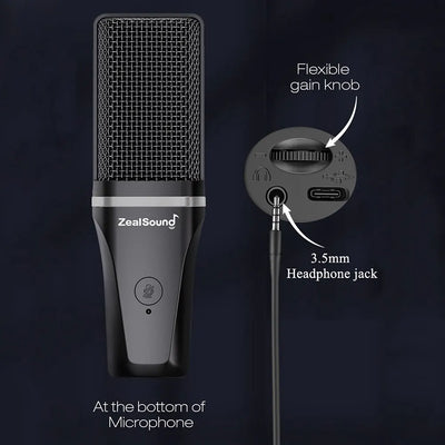 Zealsound RGB USB Condenser Microphone For Streaming - Smarsty