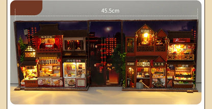 Diy Book Nook Doll House Miniature Wooden Bookshelf Shelf Insert Miniatures Home Model Kit Dollhouse Birthday Toy Gifts by Smarsty