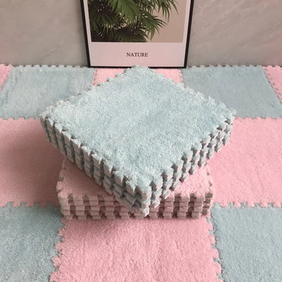 Soft Plush Children's Mat Baby Play Mat Baby Toys Eva Foam Puzzle Carpet In Children's Room Keep Warm Playmat 30*30*1CM by Smarsty