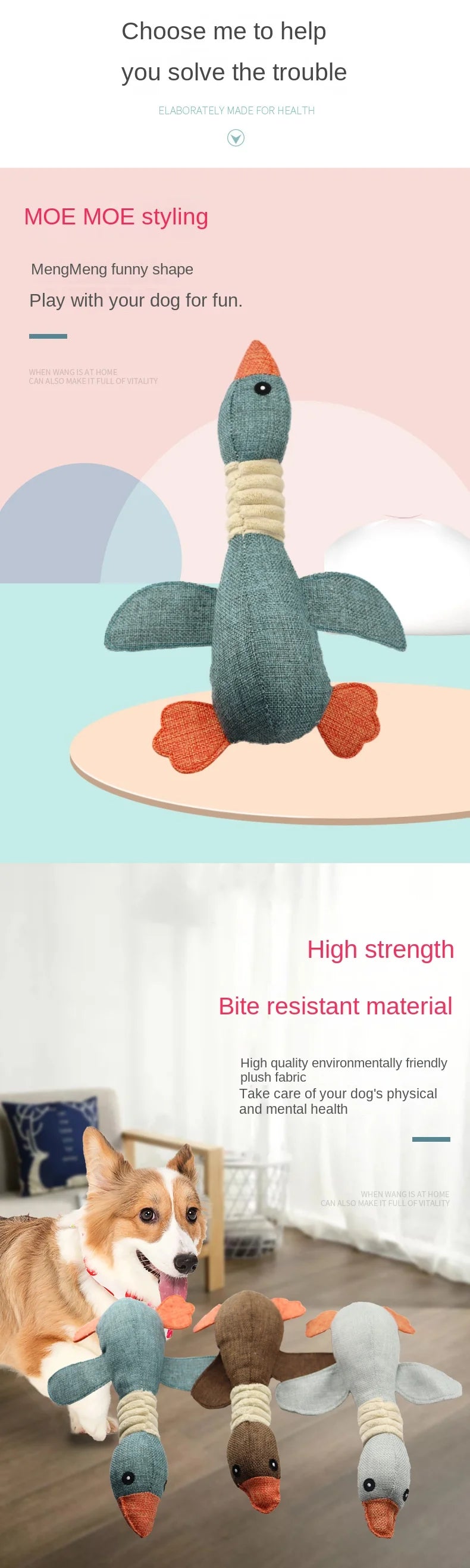 Sound-Resistant Wild Goose Pet Toy for Dogs and Cats - Smarsty