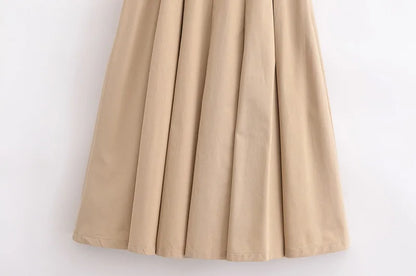 MUJER 2025 Woman Dresses Belt Pleated Midi Dress Women Sleeveless Summer Dress Woman Knitted Party Dresses for Women Sundress - Smarsty