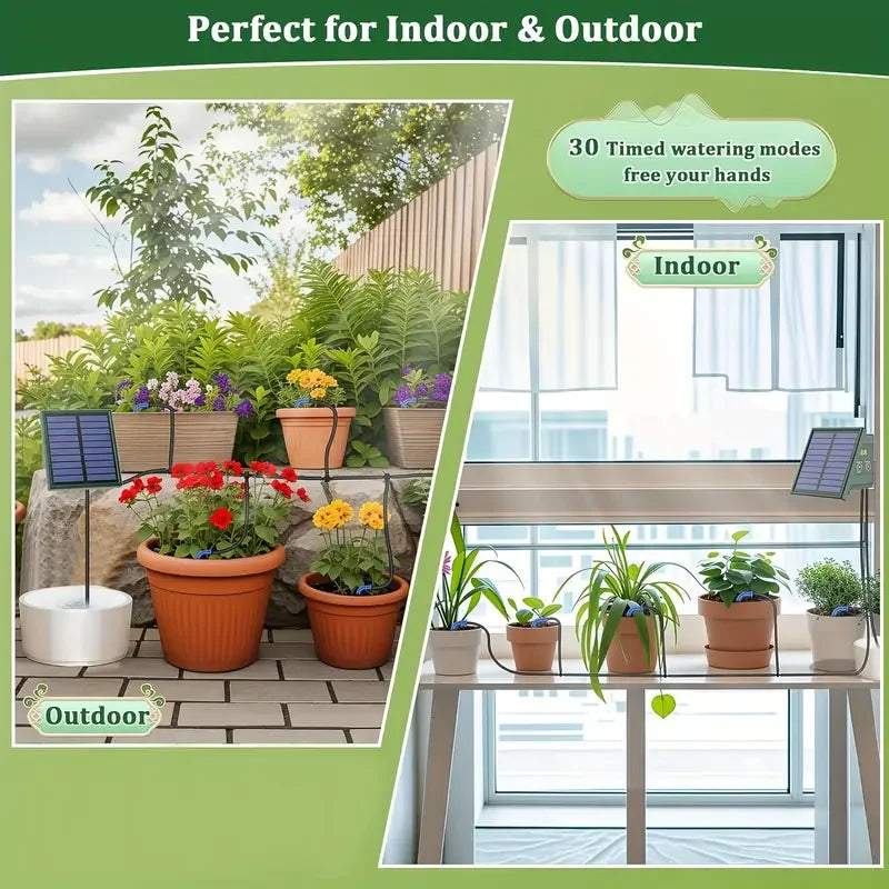Solar Powered Automatic Drip Irrigation System for Gardens - Smarsty
