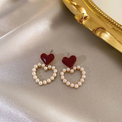 Vintage Pearl Stud Earrings For Women Elegant Retro Chic - Smarsty