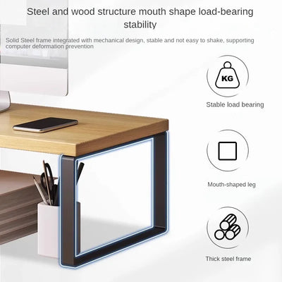 30/40/50cm Monitor Raised Shelf Office Laptop Bracket Desktop Computer Stand Desktop Rack Home Storage Holders Organizer by Smarsty