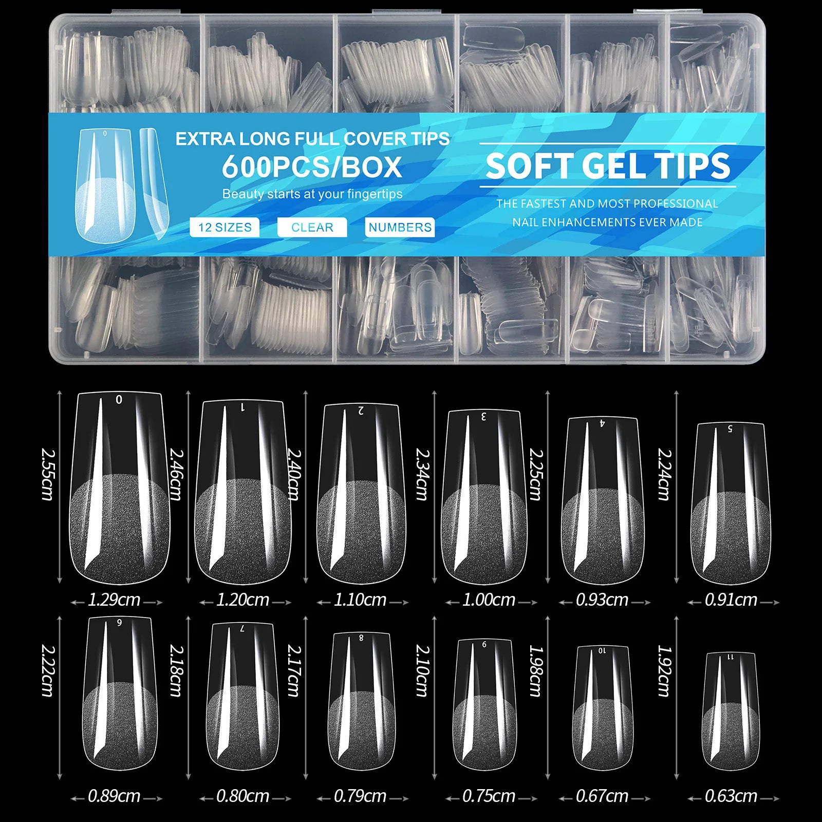 600Pcs Full Cover Press On Nail Tips Set - Smarsty
