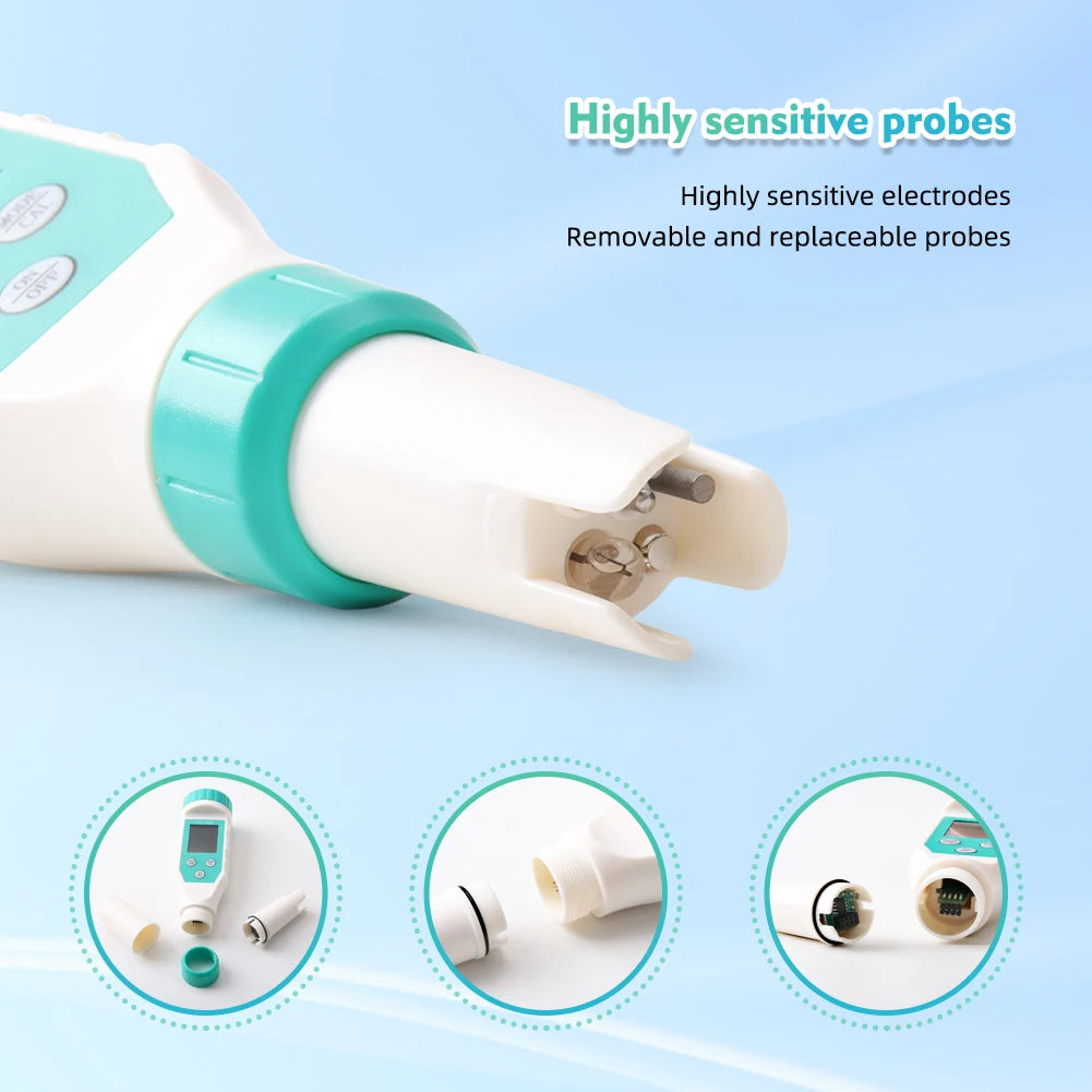 Digital Chlorine PH Tester 7 in 1 Water Quality Analyzer - Smarsty