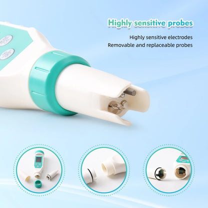 Digital Chlorine PH Tester 7 in 1 Water Quality Analyzer - Smarsty