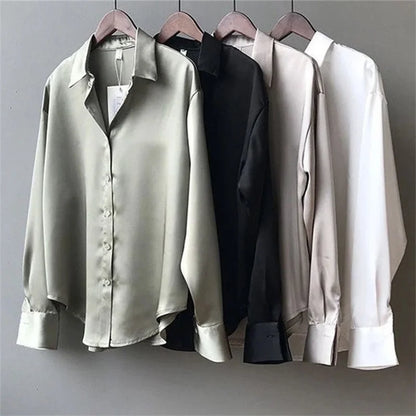 Woman Spring Autumn Style Blouses Shirts Lady Casual Long Sleeve Turn-down Collar Blusas Tops DF4849 - Smarsty