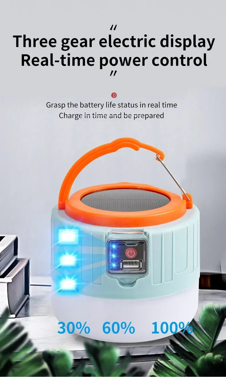 High Power LED Camping Light USB Rechargeable Bulb Outdoor Tent Lamp Portable Lantern Emergency Lighting Lights For BBQ Hiking by Smarsty