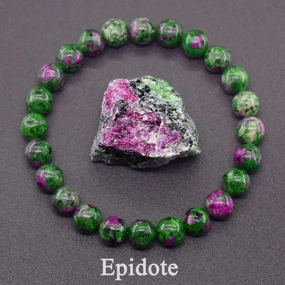 8MM Natural Epidote Zoisite Bead Bracelet for Healing - Smarsty