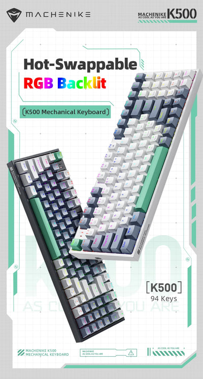 Hot Swappable 94 Key Mechanical Keyboard With RGB Lighting - Smarsty