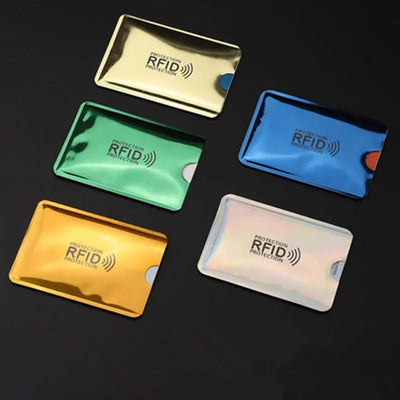 10pcs Anti Rfid Credit Card Holder Blocking Reader Lock Blocker Bank Cards Protector Shielding Bag Colorful Anti-theft Card Case - Smarsty