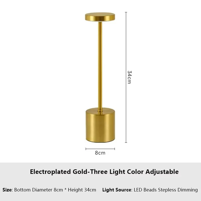 Rechargeable Touch Sensor LED Table Lamp with Adjustable Colors - Smarsty