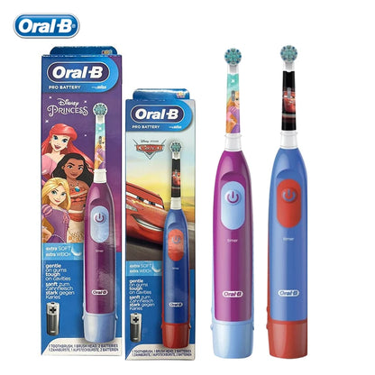 Oral B DB5510K Electric Toothbrush Children Rotary Teeth Brush Soft Bristles 2Min Timer Waterproof Battery Powered For 3-12 Ages - Smarsty