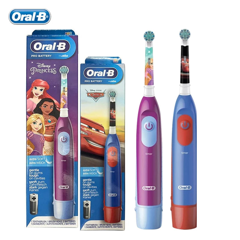 Oral B DB5510K Electric Toothbrush Children Rotary Teeth Brush Soft Bristles 2Min Timer Waterproof Battery Powered For 3-12 Ages - Smarsty