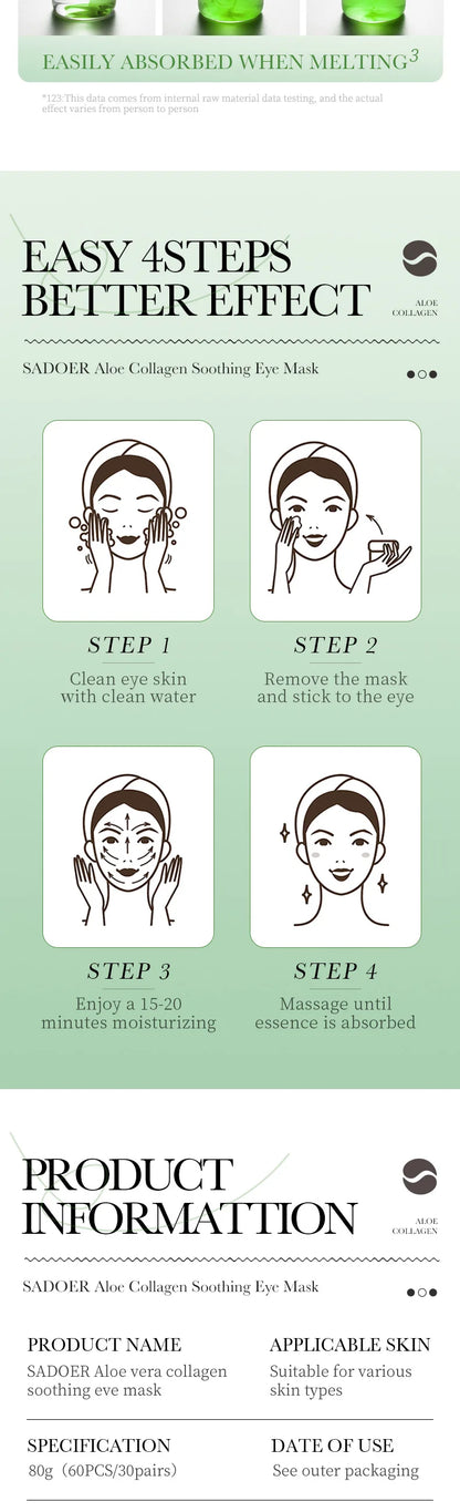 Aloe Vera Collagen Eye Masks for Dark Circles - Smarsty