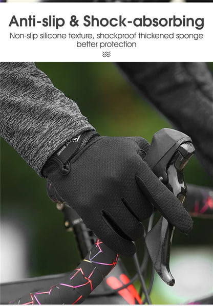 West Biking Full Finger Cycling Gloves Non Slip Silicone Palm - Smarsty