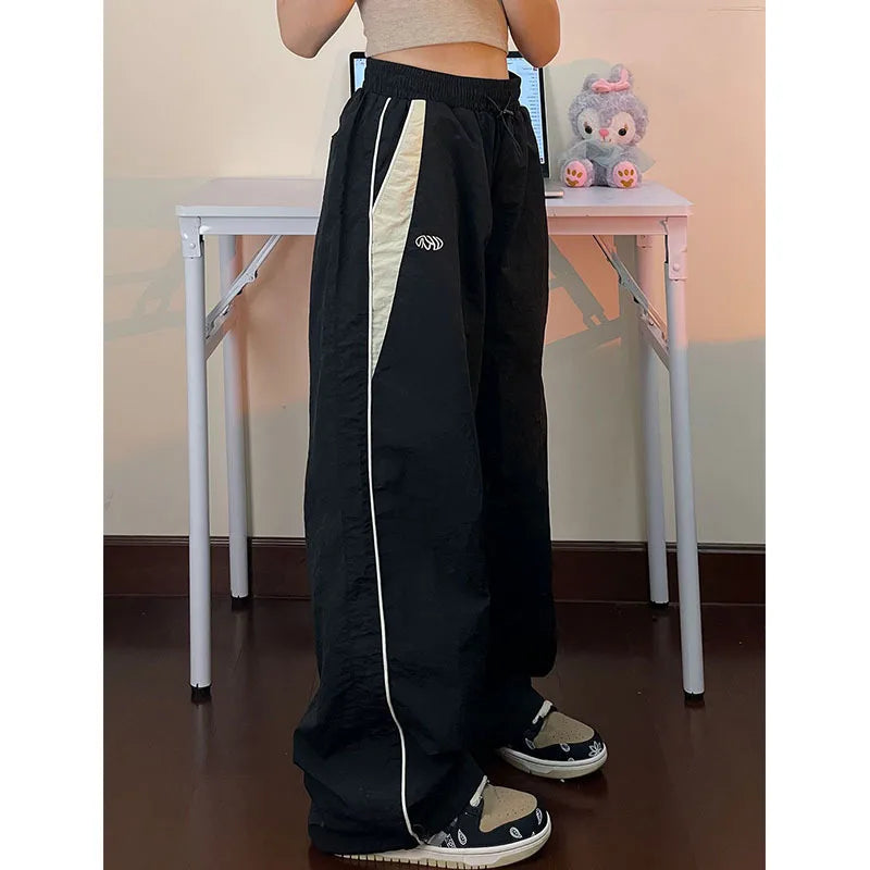 Women Casual Joggers Pants Fashion Streetwear Oversized Sports Wide Leg Pants Hip Hop Y2k Sweatpants High Waist Baggy Trousers - Smarsty