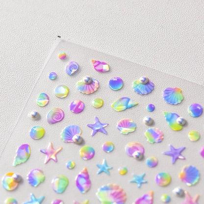 Colorful Seashell Nail Art Stickers for Dreamy Designs - Smarsty