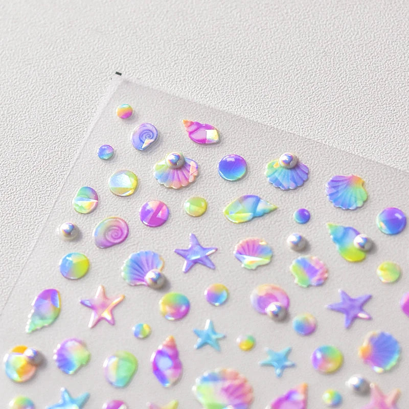 Colorful Seashell Nail Art Stickers for Dreamy Designs - Smarsty