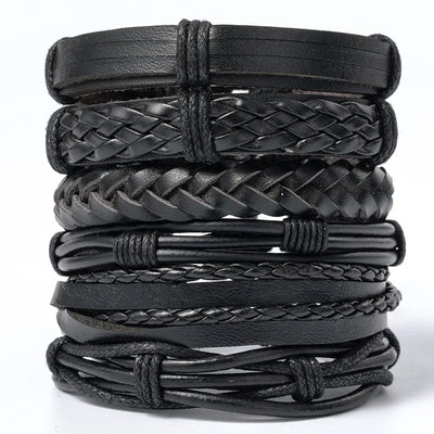 Viking Leather Bracelet For Men Adjustable Skull Design - Smarsty