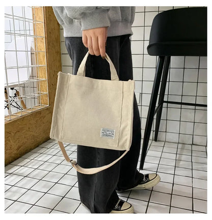 Corduroy Women Handbag Large Capacity Shoulder Bag - Smarsty