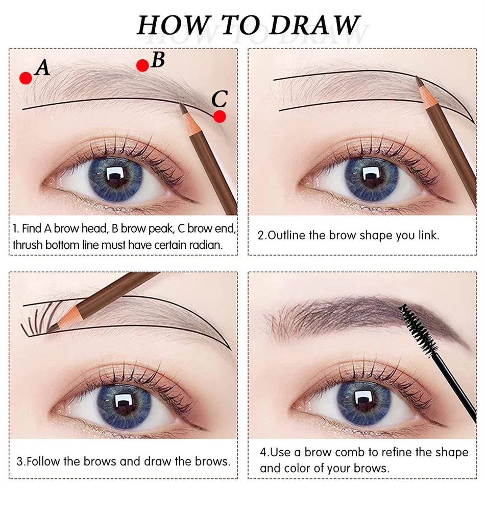 5pcs Waterproof Microblading Eyebrow Pencil Set - Smarsty